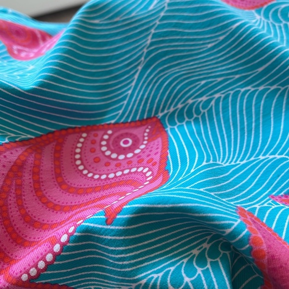 NWOT Manuel Canovas Swimsuit Women 10/12 Bathing Turquoise Pink Fish Print Beach - Picture 13 of 13